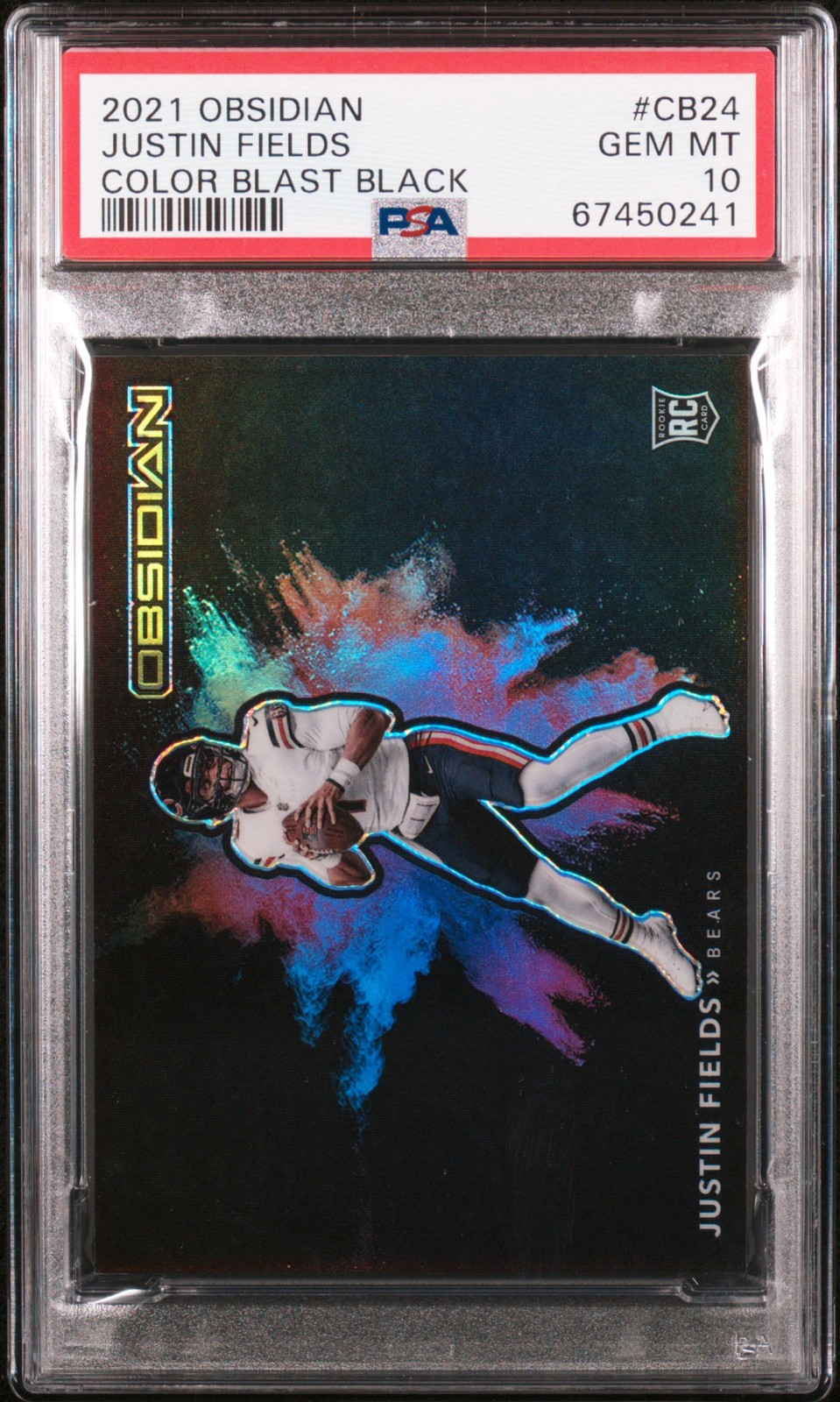 Justin Fields Panini Obsidian Color Blast Black #CB24 Base