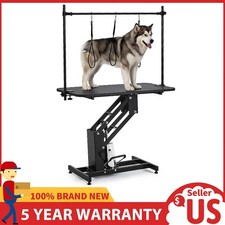 Hydraulic Pet Grooming Table for Large Dog, 43.3'' Adjustable Dog Grooming Table
