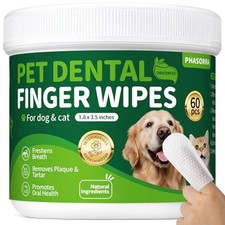 Dog  Cat Dental Care Wipes Kit - 60Ct Teeth Cleaning