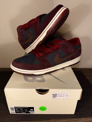 New Nike sB RIOT Skateshop  SZ 12 Dunk Low SB 'Mahogany Dark Beetroot'