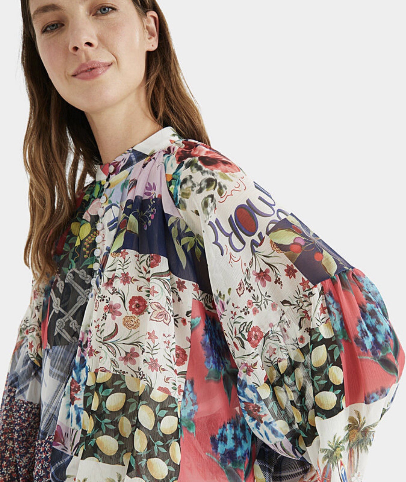 Desigual Boho Tulle Patchwork Cropped Oversized B… - image 2