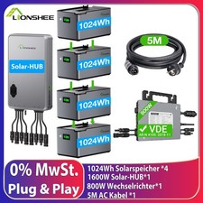 4096Wh Solarspeicher+1600W Solar-HUB mit 800W Wechselrichter für …