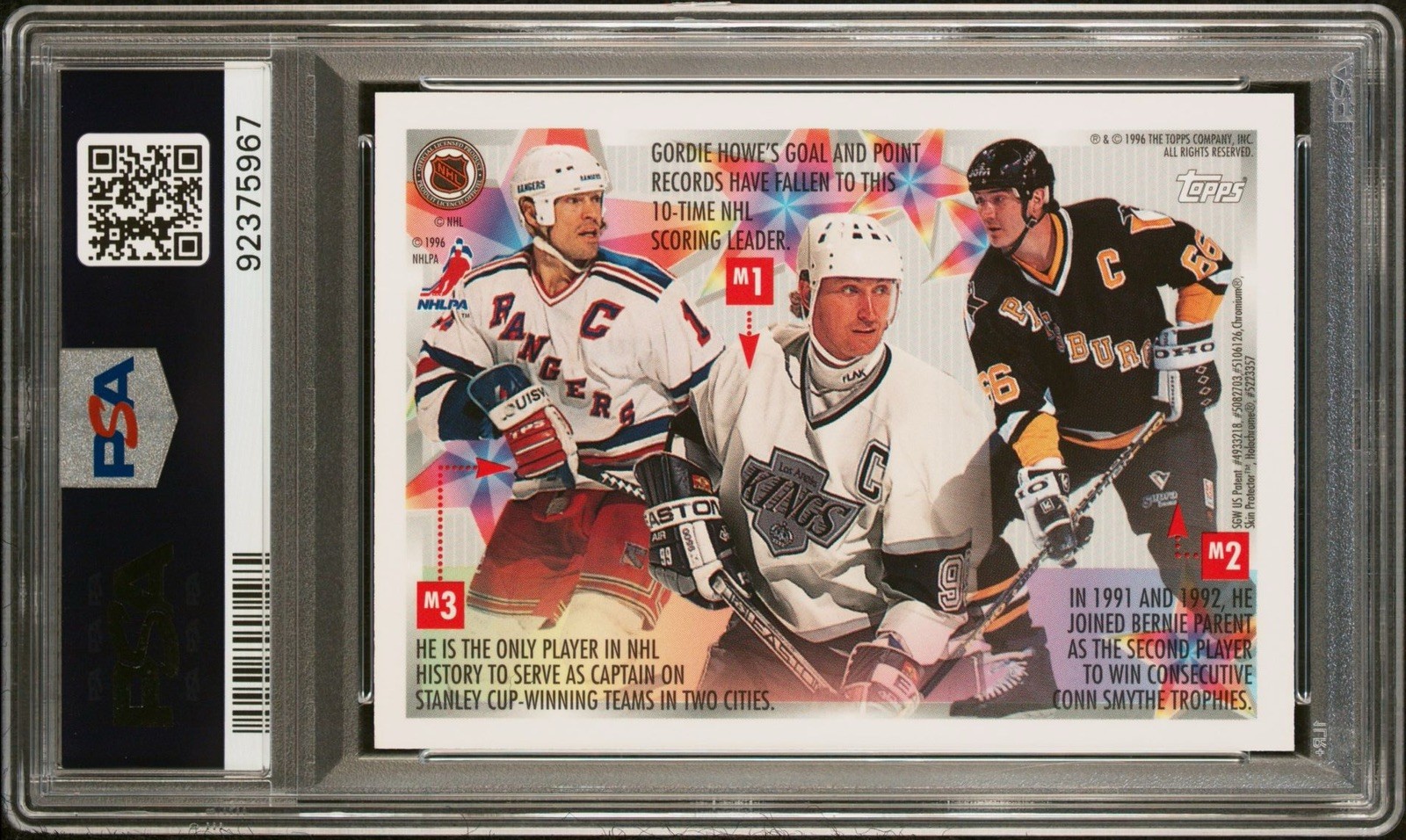 1995 Topps Mystery Finest Wayne Gretzky #M1 PSA Mint 9 view 2
