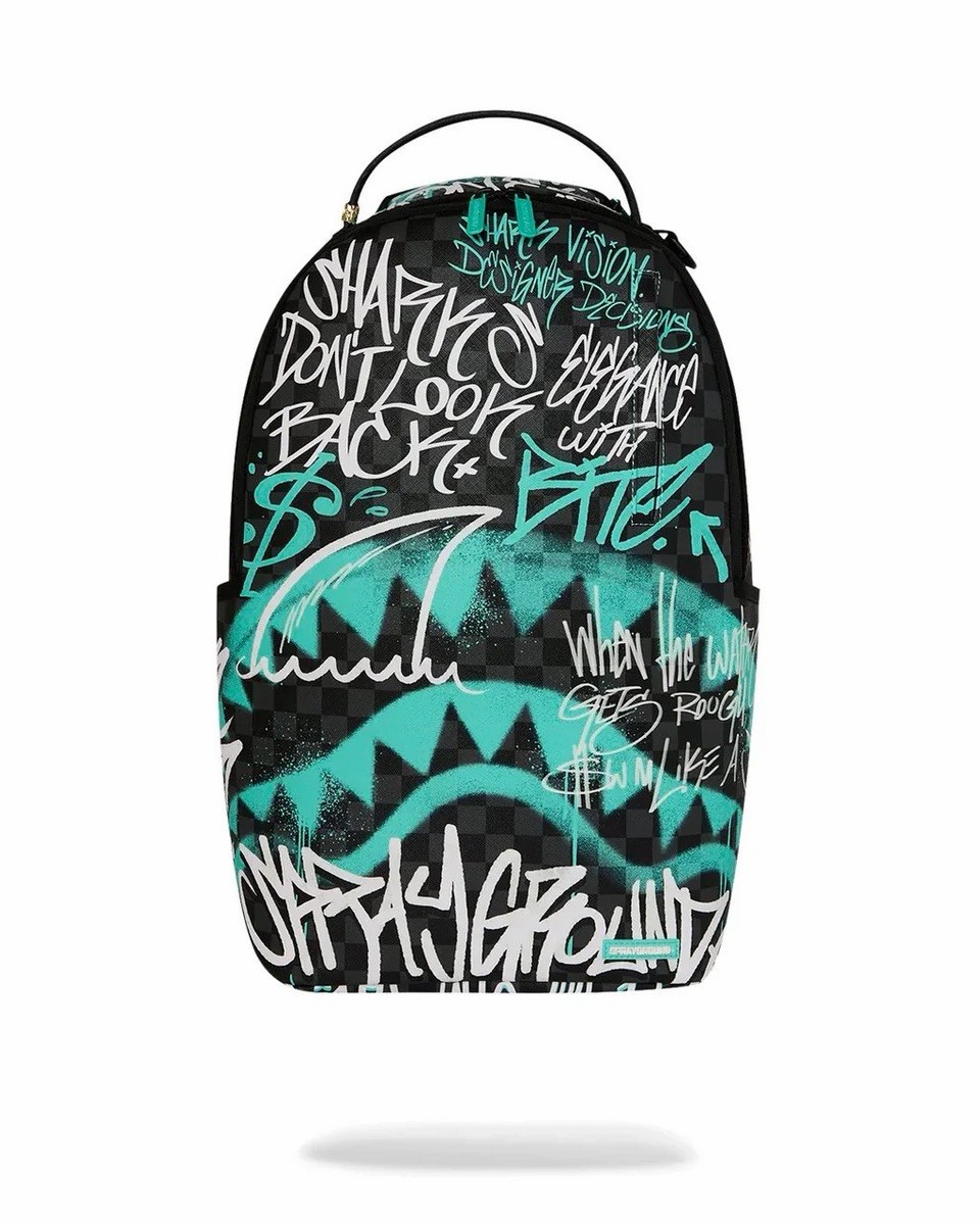 SPRAYGROUND LIMITED EDITION BACKPACK SPRAY POETRY III BLACK AQUA