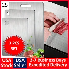 2/3 PCS Stainless Steel Cutting Board Titanium Cutting Board DoubleSided Kitchen