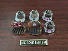 Lot Of 6 Vintage 10k Gold Union Pacific Rail Shield Emblem Award Pins. 11 Grams
