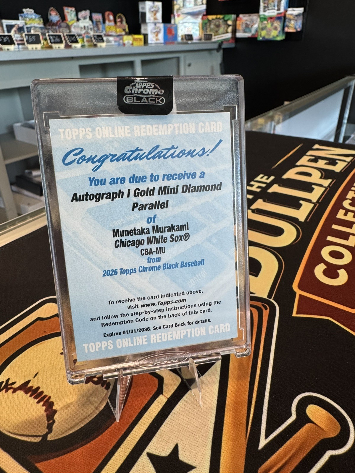 2026 Topps Chrome Black Munetaka Murakami Auto Gold Mini Diamond /50 Redemption