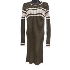 Moon Sweater Dress Women S Olive Green Ribbed Knit NWT **PRICE DROPPING DAILY**