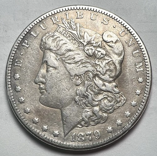 2nd Year - 1879-S Morgan Silver Dollar - Tough Coin - Cleaned XF Rev Of 78