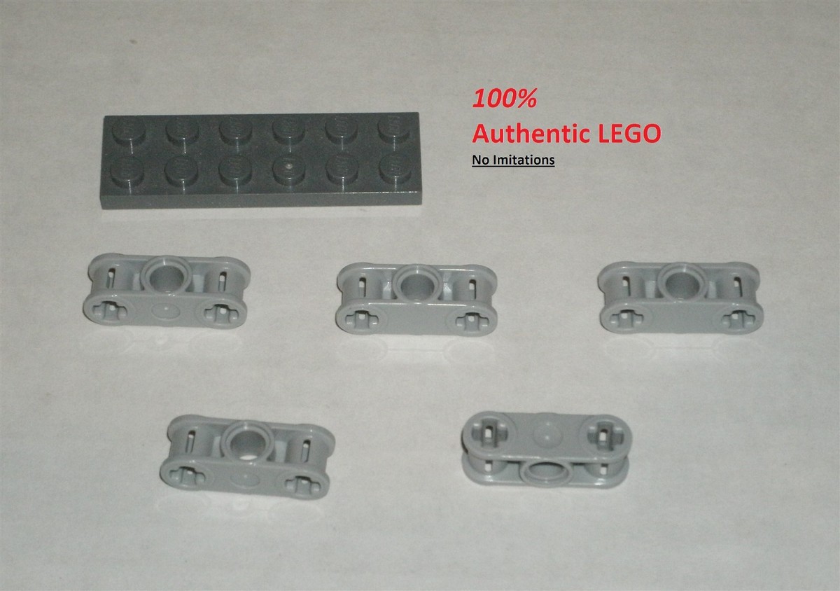 LEGO NEW 1x3 Light Bluish Grey Cross Block Two Holes (5x) 6276969