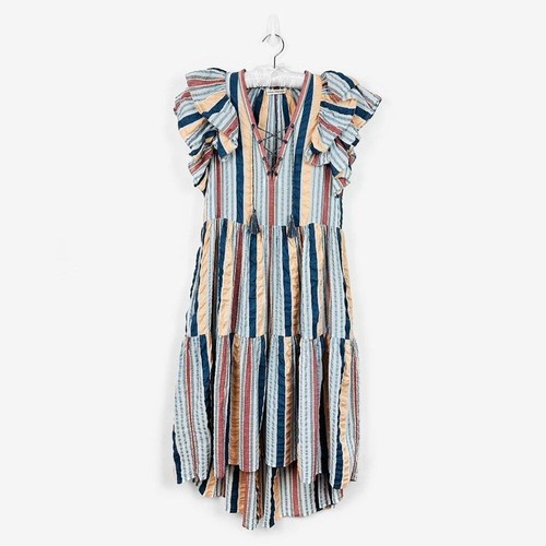 Ulla Johnson Leonie Striped Dress Size 2 Cotton Boho Cottagecore Prairie Summer - Picture 3 of 14