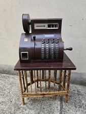 Ancienne caisse enregistreuse NATIONAL Début XXE en métal ÉMAILLÉ bois – Francs