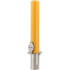 Global Industrial Removable Bollard with Flush Mount Sleeve 36"H x 4"Dia.Yellow