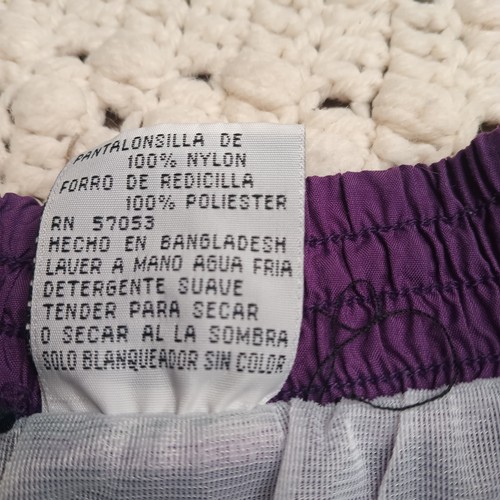 Vtg Laguna Mens L Purple Teal Black Color Block 90s Lined Swim Trunks Rad Nylon - Picture 5 of 14