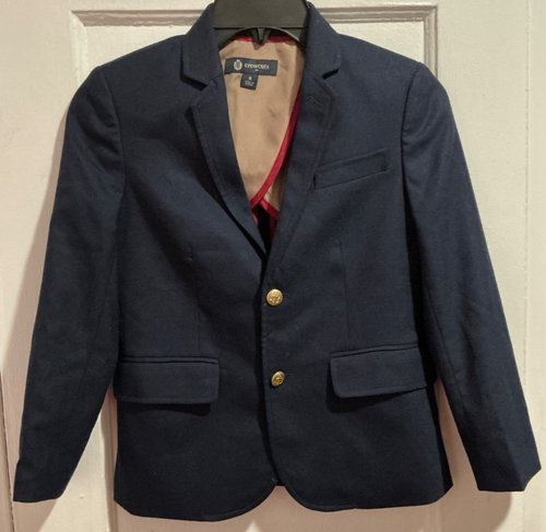 J. Crew Crewcuts Boys Wool Blend Gold-Button Blazer Navy sz 8 | eBay