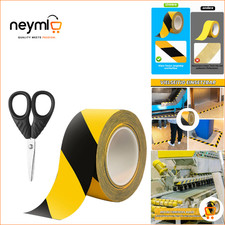 Klebeband Gelb Schwarz 5 cm x 33 m, Selbstklebendes Warnband f&uuml;r Sicherheit