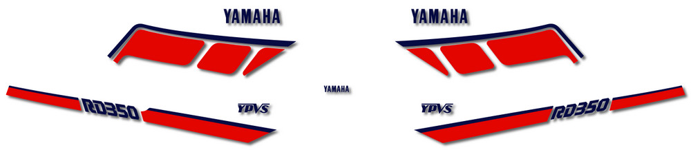 Stickers Yamaha RD 350 LC N2 haut de gamme pour carénage blanc 1UA