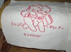 7 Hand Embroidered Kewpie Doll Red Work 91/2"x 10" Square Quilt Craft Blocks — photo 2