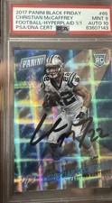 2017 Panini Black Friday Rookie Christian McCaffrey #65 1/1 Auto 10 PSA 9