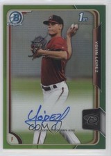2015 Bowman Chrome Prospects Green Refractor 17/99 Yoan Lopez #BCAP-YL Auto 1b8
