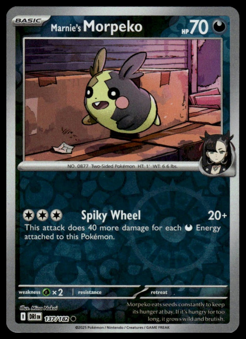 Marnie's Morpeko SV10: Destined Rivals #137/182 Reverse Holo NM