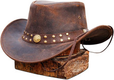 Leather Cowboy hat Also Worn as Outback hat Western Vintage Australian Hats for