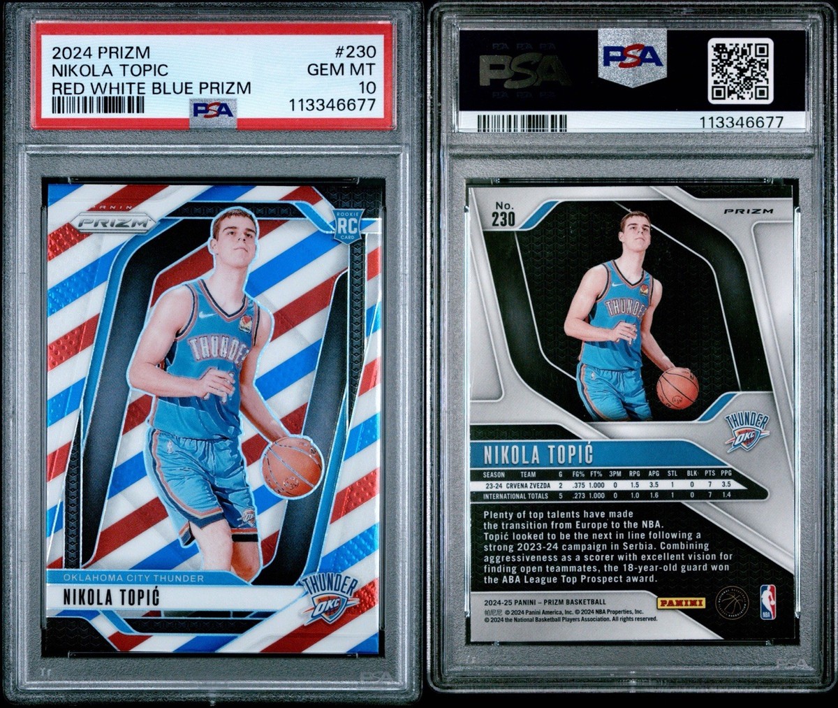 2024-25 Panini Prizm - Nikola Topic #230 Red White & Blue