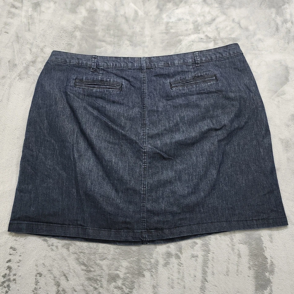 Lee Riders Skort 女式 26W 蓝色弹力牛仔迷你内置短裤休闲  — 第 3/4 张图片
