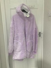 Primark Lilac Borg Ladies Snuddie Hooded Oversize Blanket Hoodie Snoodie M-L