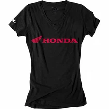 Factory Effex Honda Womens V-Neck T-Shirts Motorcycle ATV/UTV Street Bike PWC