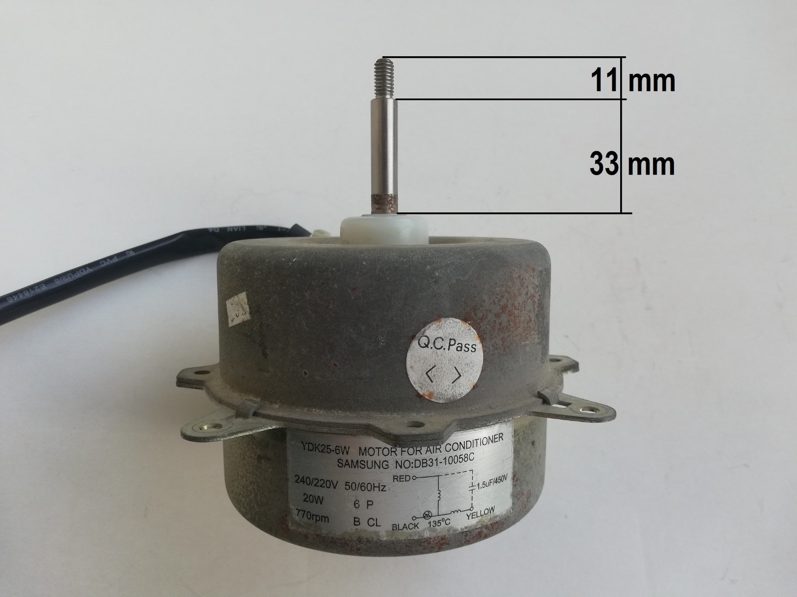 YDK25-6W Motore ventola condensatore condizionatore Originale Samsung