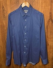 Men Canali Shirt Navy Cotton M