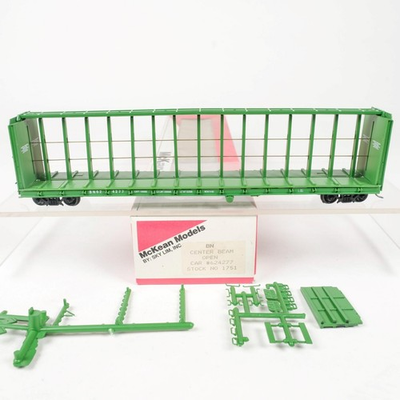 #ad McKean HO Scale Burlington Northern #624277 Centerbeam Lumber Flat Car Kit 1751 $25.99