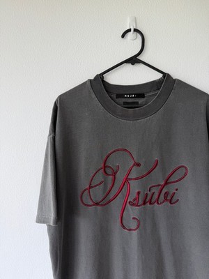 new ksubi tee t shirt top ekcess skript red grey medium m