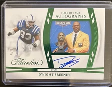 2024 Panini Flawless Dwight Freeney HOF Auto HOF-DFY Emerald Bookend #5/5 Colts