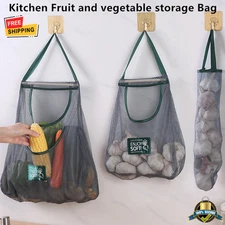 1 pc Reusable Hanging Mesh Storage Bag for Fruits Vegetables Garlic Onions