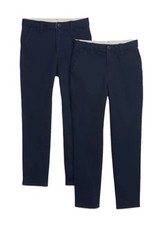 GAP 2-Pack Lived Chino Boys Cotton Uniform Pants Tapestry Navy 125 CM Size 7 NWT