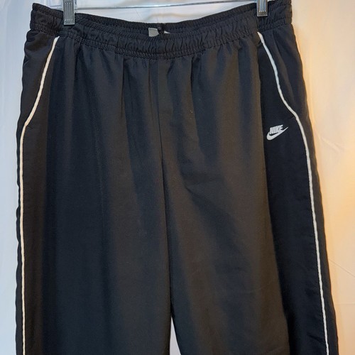 Nike - Herren Medium schwarz/weiß gestreift, Reißverschluss Knöchel Laufen Track Stretch Hose - Bild 3 von 11
