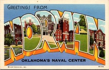 Postcard Large Letter OK Norman Oklahoma's Naval Center Postcard Large Letter OK Norman Oklahoma's Naval Center