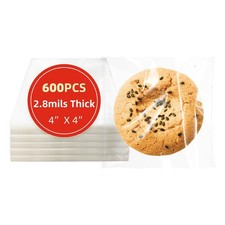 4x4 Inches 200 PCS Cookie Bags for Gift Giving,Self Sealing Cellophane Clear Res