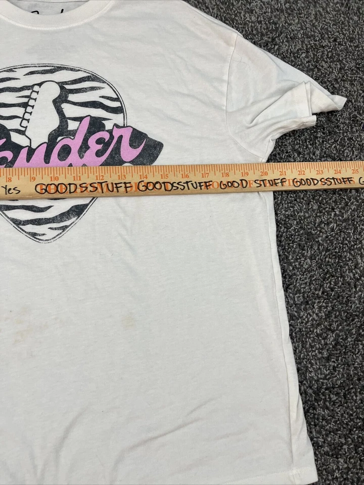 Camiseta gráfica blanca Fender para mujer - Fender - Talla Lg *manchada Foto 3 de 4