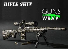 Camo Guns Wrap Skins Premium Vinyl Sticker Matte Rifle Pre-Cut SKULLS-3