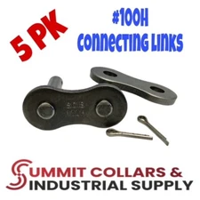 100H Connecting Master Link for Heavy Duty Roller Chain Single Strand (Qty 5)