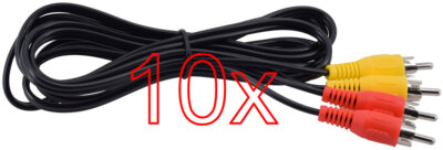 10 X Nintendo NES AV TV RCA / Chinch / Kabel  für Nintendo Entertainment System