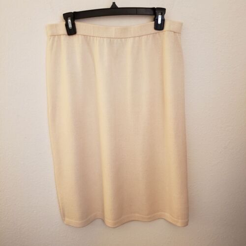 Marie Grey for St John Cream Knit Pencil Skirt Vintage Sz 14* See Measurements - 第 1/10 張圖片