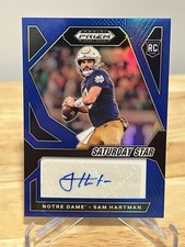 Sam Hartman 2024 Panini Prizm Draft RC Blue Prizm /149 Saturday Star Rookie Auto