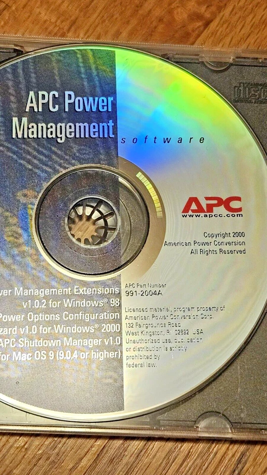 APC Power Management Software CD Windows 98/2000/& Mac OSX 9.0.4 - Good - Image 3 of 4