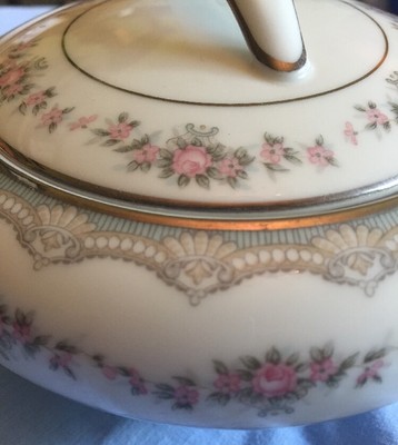 VINTAGE Noritake GLENWOOD HANDLED SUGAR BOWL w LID JAPAN Pattern 5770