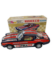 NEW Rusher Z28 Camaro Bump-n-Go 1969 Battery Powered Tin Car Vintage