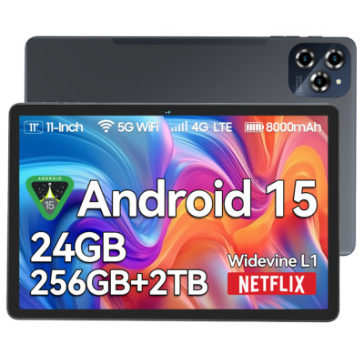TABWEE W90 Tablet 11 Zoll Andriod 15 24GB+256GB 8000mAh Widevine L1 4G Dual SIM